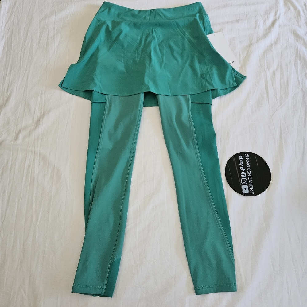 lululemon 2-in-1 HR Tennis Skirt Tight “25 MLGR Maldives Green Women's Size 6